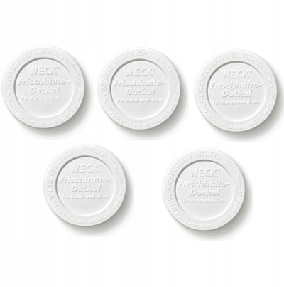 Kapakë plastikë për kavanoza Weck Keep Fresh, 40 mm, set 5 copë, të bardhë