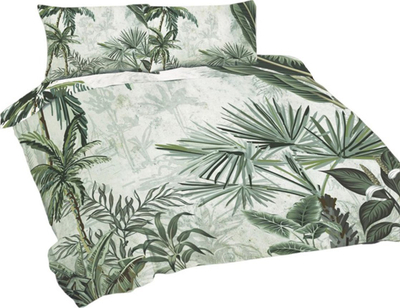 Set shtrati Cotton Bedding Palm Leaves, 160x200 cm, pambuk 100%, jeshile
