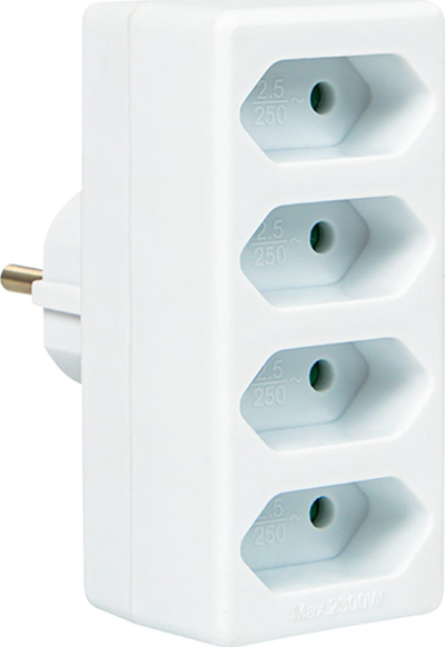 Adaptern i rrymë Blow R-4 PR, 4 dalje, pa tokëzim, i bardhë