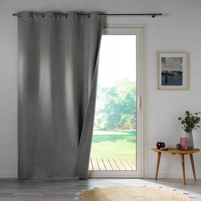 Perde blackout Douceur d'intérieur Chambray, 140x260 cm, me unaza metal, kafe