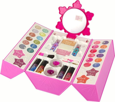 Set grim për fëmijë Lean Toys My Lovely Makeup Handbag, çantë kozmetike, me hije sysh dhe aksesorë, rozë