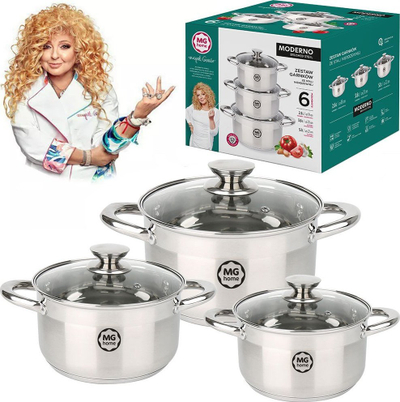 Set tenxheresh MG Home Moderno, 6 copë, çelik inox, për induksion