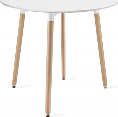 Комплет тркалезна маса со 4 столчиња ОСKАР KAMI MARK, 80 cm, бела