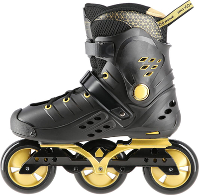 Patina inline NILS Extreme NA20006 Slalom, ABEC9, shasi alumini, të zeza me ari