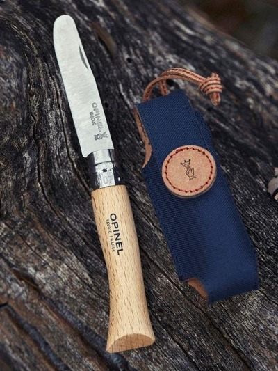 Thikë Opinel My First No.07 me këllf, prej çeliku inox, me dorezë druri, ngjyrë natyrale