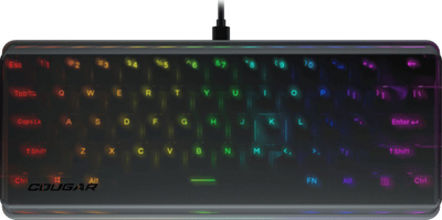 Tastierë mekanike Cougar Puri Mini RGB, e vogël kompakte, USB, e zezë