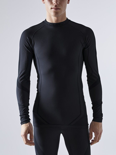 Термо сет Craft Core Dry Fuseknit Baselayer за мажи, со долги ракави, црн