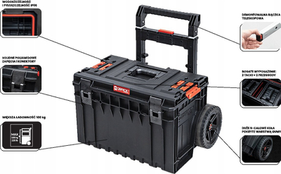 Сет кутии за алат Qbrick System Pro Set 6, 39L, со тркала, повеќебојна