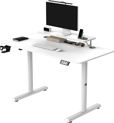 Гејминг маса Ultradesk Highlander, 120cm, електрично подесување на висина, бела