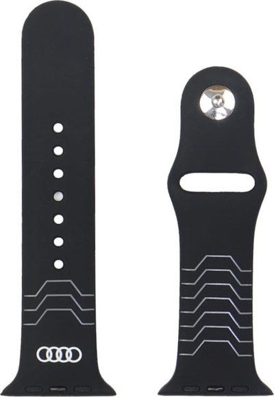 Rrip dore Audi Geometric Pattern për Apple Watch, silikon, 44 45 46 49mm, i zi
