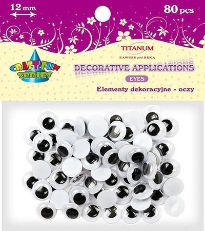 Декоративни очи Titanum Eyes, 18mm, 80 парчиња, без лепак