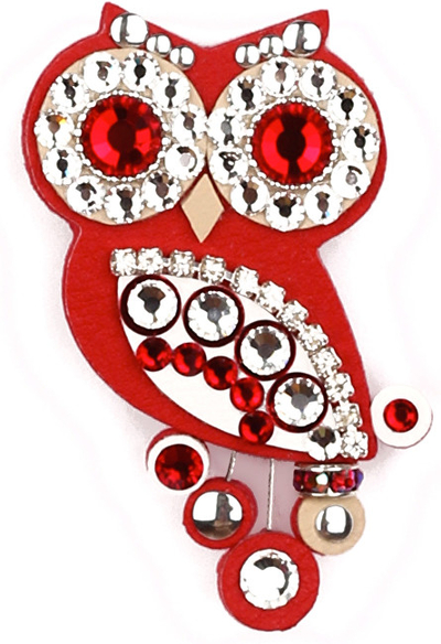Brosh Owls, i kuq, woman