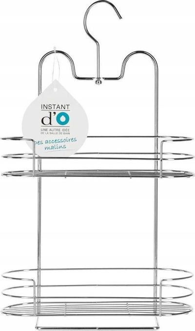 Raft dushi 5five Simple Smart, metal i kromuar, 2 rafte, ngjyrë argjendtë