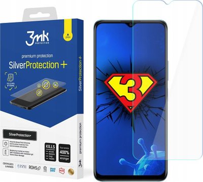 Folie mbrojtëse ekran 3MK SilverProtection+ për Vivo Y76 5G, antibakteriale, vetë-rigjeneruese, transparente
