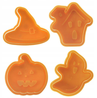 Set forma pjekjeje Halloween me stampë modeli, 4 forma, plastikë, shumëngjyrësh