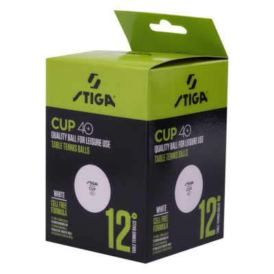 Toptha pingpongu Stiga Ball Cup 40+, set 12 copë, të bardhë