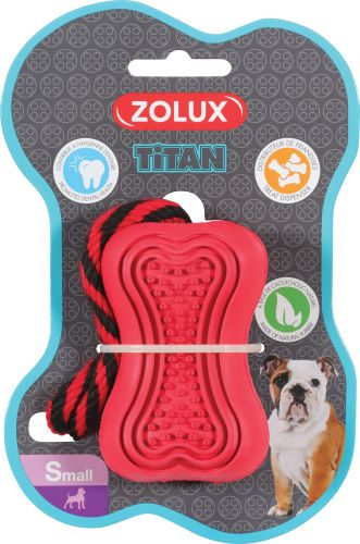 Lodër për qen Zolux Titan, gomë shumë e fortë, madhësia S, e kuqe