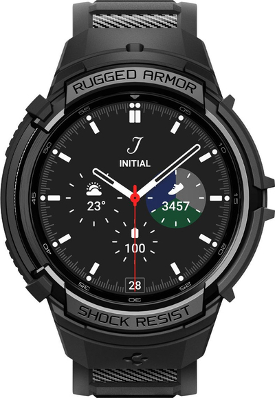 Mbulesë me rrip Spigen Rugged Armor Pro për Samsung Galaxy Watch 6 Classic 43mm, TPU, që s’çahet kollaj nga goditjet, e zezë