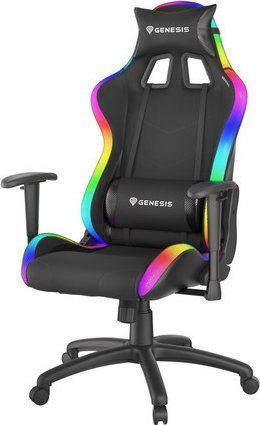Karrige gaming Genesis Trit 500 RGB, ergonomike, me ndriçim RGB, e zezë e kuqe