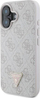 Mbulesë telefoni Guess GUHCP16SP4TDSCPP për iPhone 16 6.1", hardcase lëkurë eco, me rrip, rozë