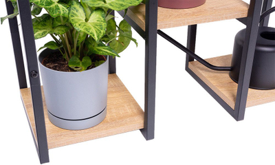 Stendë metalike për lule PANORAMA, 6 kate, MDF OAK, kafe