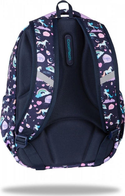Çantë shpine CoolPack Happy Unicorn, 3 ndarje, xhep laptopi, shumëngjyrëshe