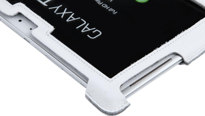 Këllëf tablet Quer për Samsung Galaxy Tab P5100, lëkurë natyrale, i bardhë