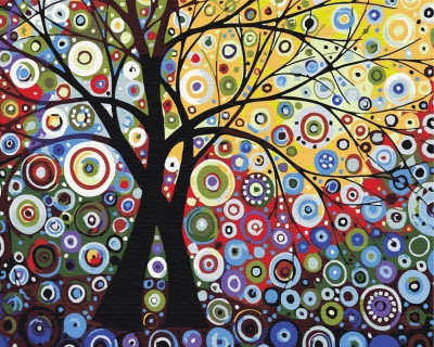 Set pikturimi Paint By Numbers Tree Of Happiness, kanavacë, shumëngjyrësh