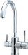 Rubinet kuzhine Palmira Inox, 3 rrugë, çelik inox, ngjyrë argjendi