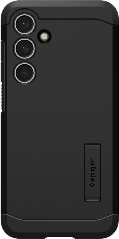 Kapak telefoni Spigen Tough Armor për Galaxy S24 FE, me këmbë mbajtëse, i zi
