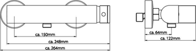 Bateri dushi Idrovia Design 36140, montim në mur, krom