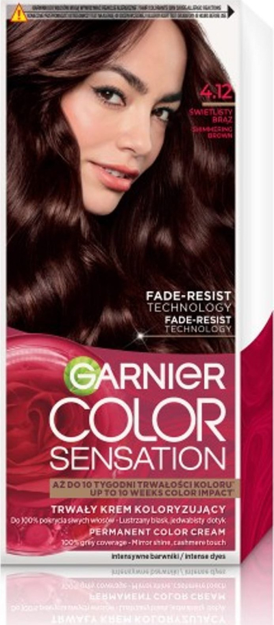 Bojë flokësh Garnier Color Sensation 4.12 Luminous Brown, kafe e errët, e përhershme