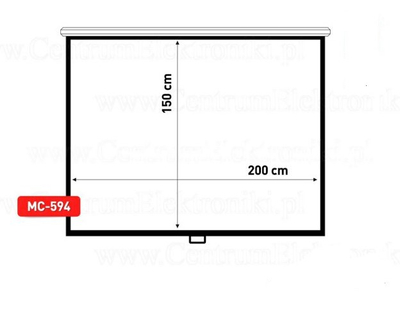 Ekran projektori Maclean MC-594, 100", format 4:3, Matte White
