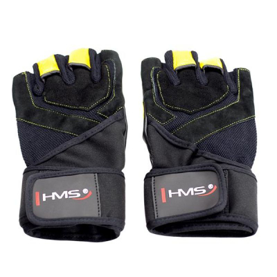 Doreza fitness HMS RST01, për meshkuj, me kyç të gjerë, zezë verdhë