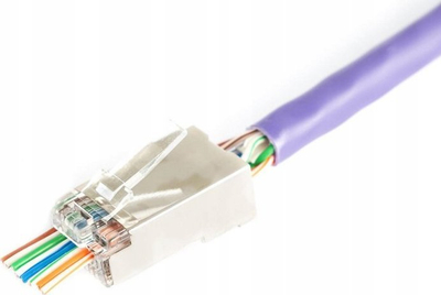 Prizë rrjeti Digitus RJ45 8P8C, Cat 6, e blindume, pako me 100 copë, argjend