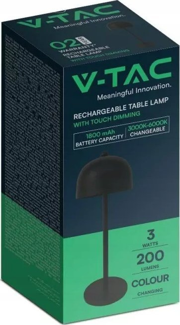 Llamp tavoline pa kabllo 3W, 200 lumen, IP20, e zezë