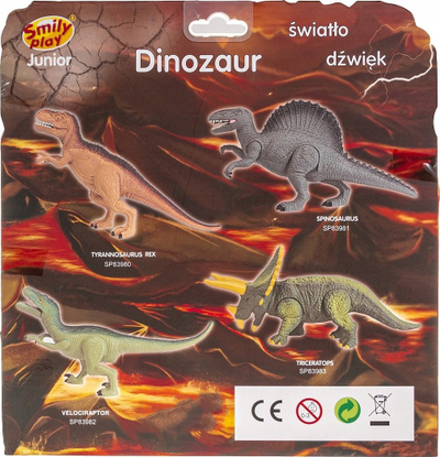 Lodër dinosaur Smily Play Triceratops me drita e zëra, 3+, jeshil