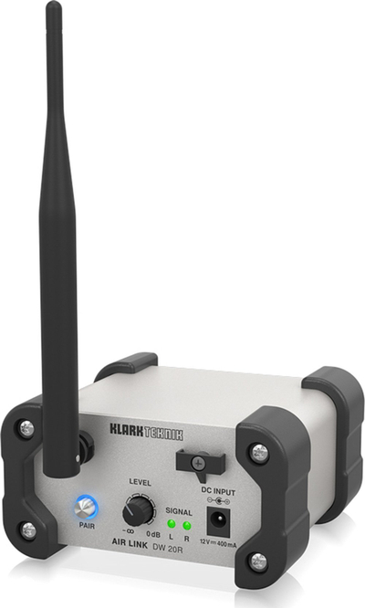 Receiver audio wireless Klark Teknik DW 20R, stereo, 2.4 GHz, gri