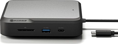 Docking station Alogic Dual 4K, DisplayPort, USB C USB A, gri e zezë