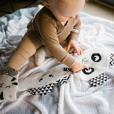 Lodër gjumi BabyOno Happy Panda, për foshnje, pelush, shumëngjyrëshe