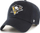 Kapele bejsbolli 47 Brand NHL Pittsburgh Penguins Clean Up, e rregullueshme, me logo të qëndisur, e zezë