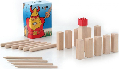 Set loje Londero Kubb Game, dru, për oborr edhe park
