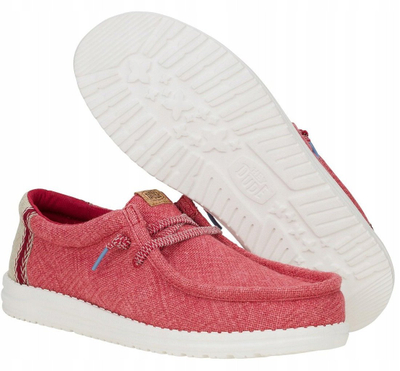 Këpucë burra Hey Dude Wally Jute M 43085-79B, tekstil, taban gome, të kuqe