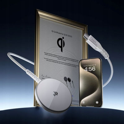 Karikues wireless ESR HaloLock Qi2 Mini, magnetik MagSafe, 15W, gri