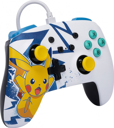 Kontroller PowerA Enhanced Pikachu High Voltage, me kabllo, shumëngjyrësh