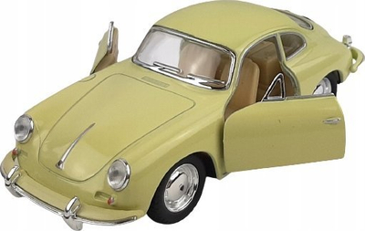 Maket makine Kinsmart Porsche 356B Carrera 2, metal, shkalla 1:32, e verdhë