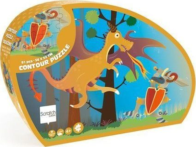 Puzzle SCRATCH Dragon Junior, 61 copa, 56 cm, shumëngjyrësh