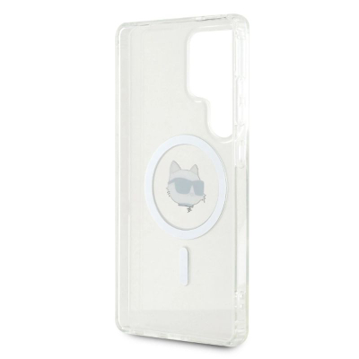 Kllëf telefoni Karl Lagerfeld IML Choupette Head MagSafe për Samsung Galaxy S25 Ultra, TPU, transparent