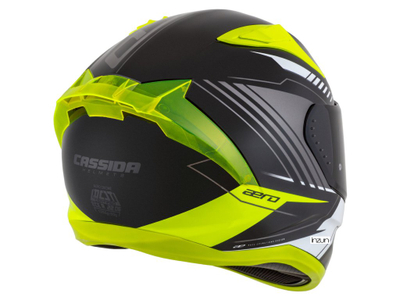 Helmetë moto CASSIDA Aero Drome 2026, full face, e zezë yellow fluo