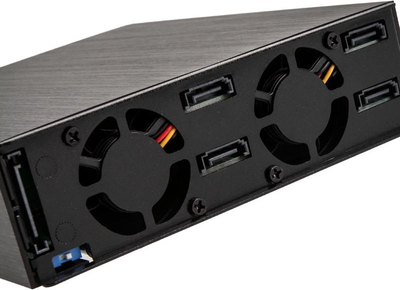 Enkllozh për disqe SilverStone SST-FS204B, 4x 2.5", 5.25", SATA 3, i zi